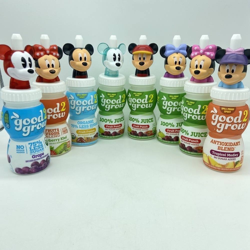 Good2Grow Disney Empty Bottles + Toppers Mickey & Minnie Mouse Lot of 8
